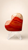 Carnelian and Quartz Heart – Carving – 84g
