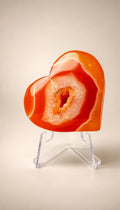 Carnelian and Quartz Heart – Carving – 102g