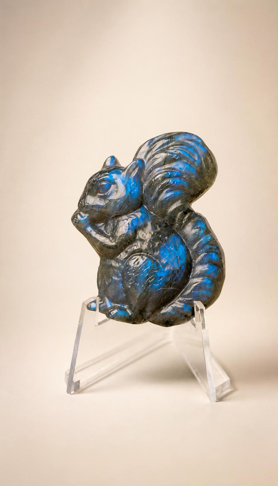 Labradorite – Squirrel Carving – 34g