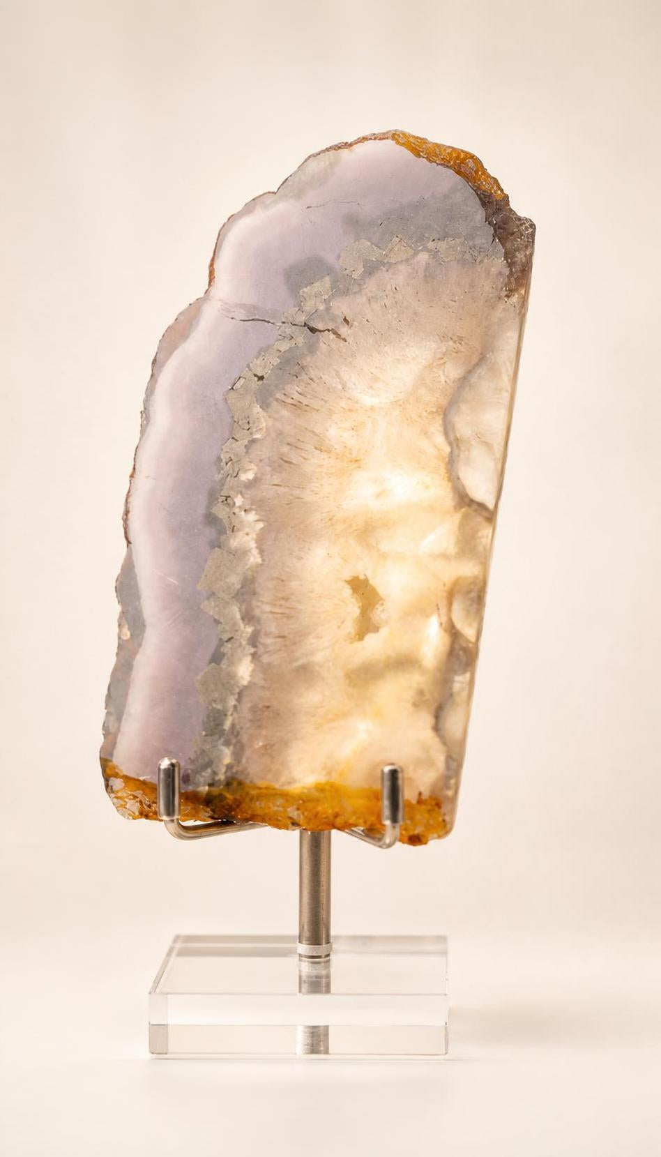 Purple Fluorite, Pyrite, and Quartz – Slab – 256g