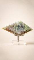 Moss Agate Double Rhombus – Carving – 204g