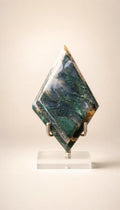 Moss Agate Double Rhombus – Carving – 185g