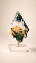 Moss Agate Double Rhombus – Carving – 119g