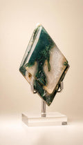 Moss Agate Double Rhombus – Carving – 197g