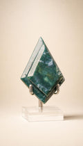 Moss Agate Double Rhombus – Carving – 135g