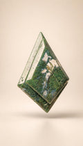 Moss Agate Double Rhombus – Carving – 178g