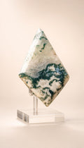 Moss Agate Double Rhombus – Carving – 209g