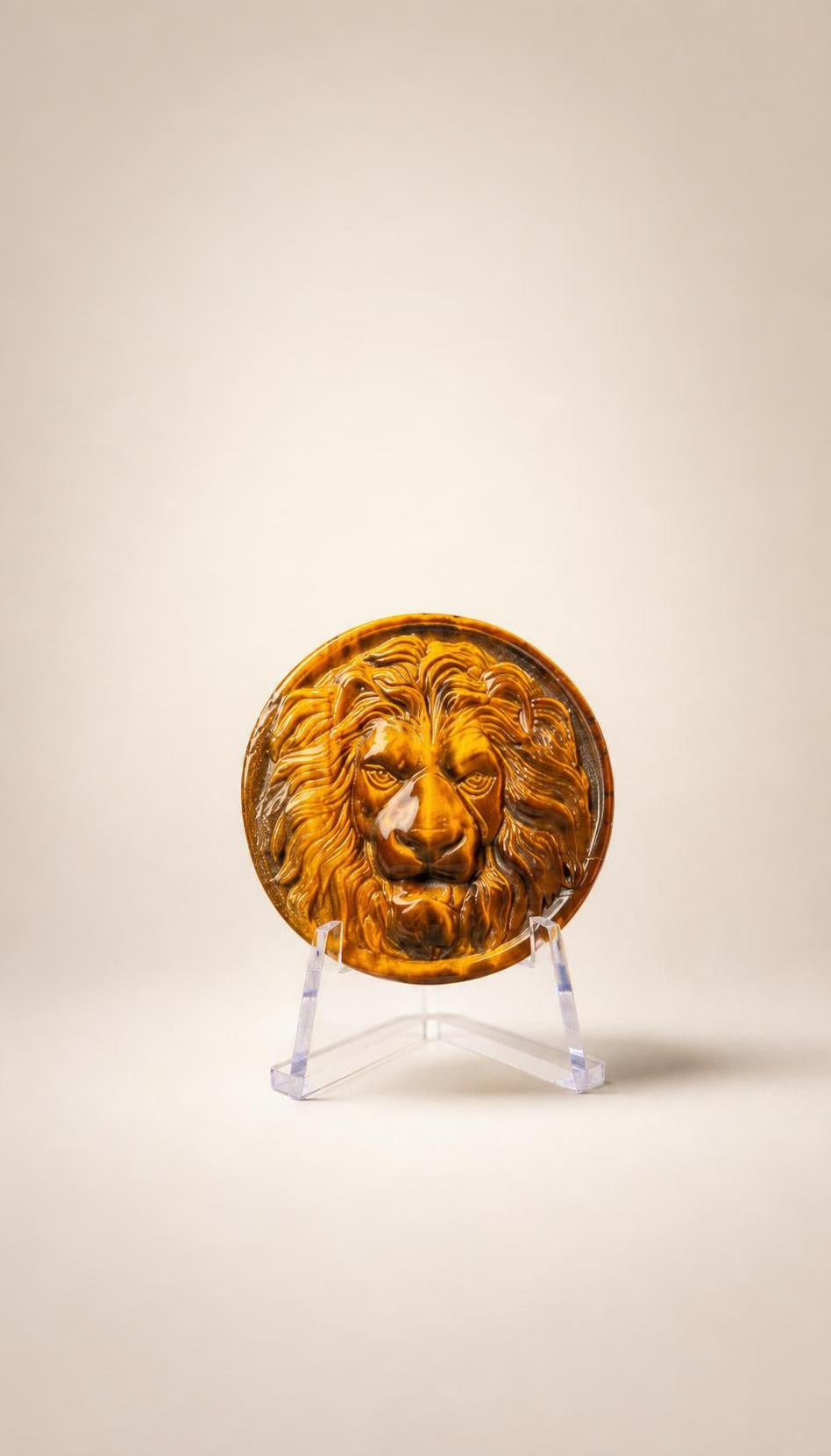 Tiger's Eye Lion Head – Carving – 45g
