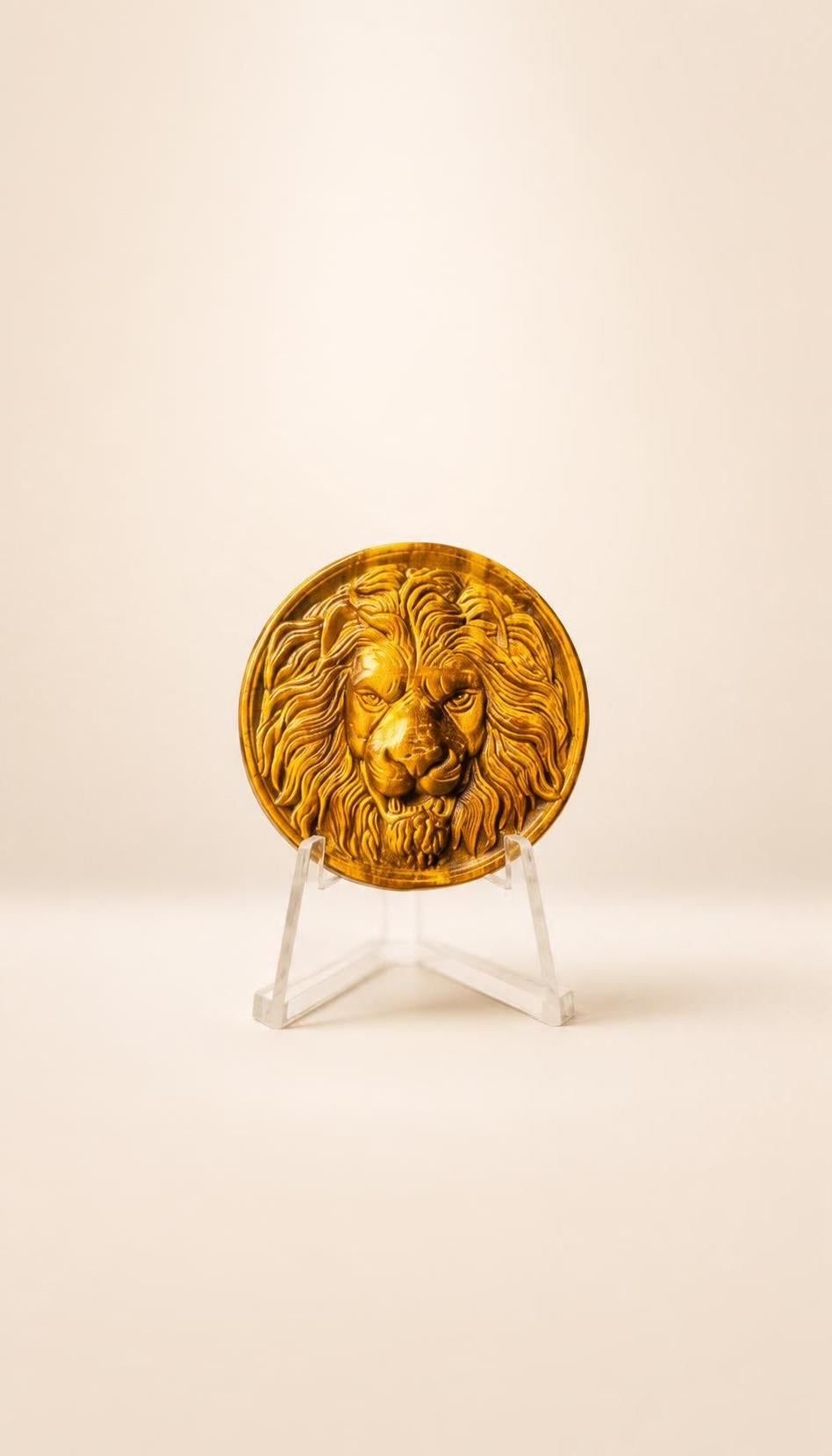 Tiger's Eye Lion Head – Carving – 54g