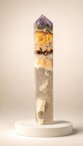 Purple Fluorite Pyrite and Quartz – Tower – 410g