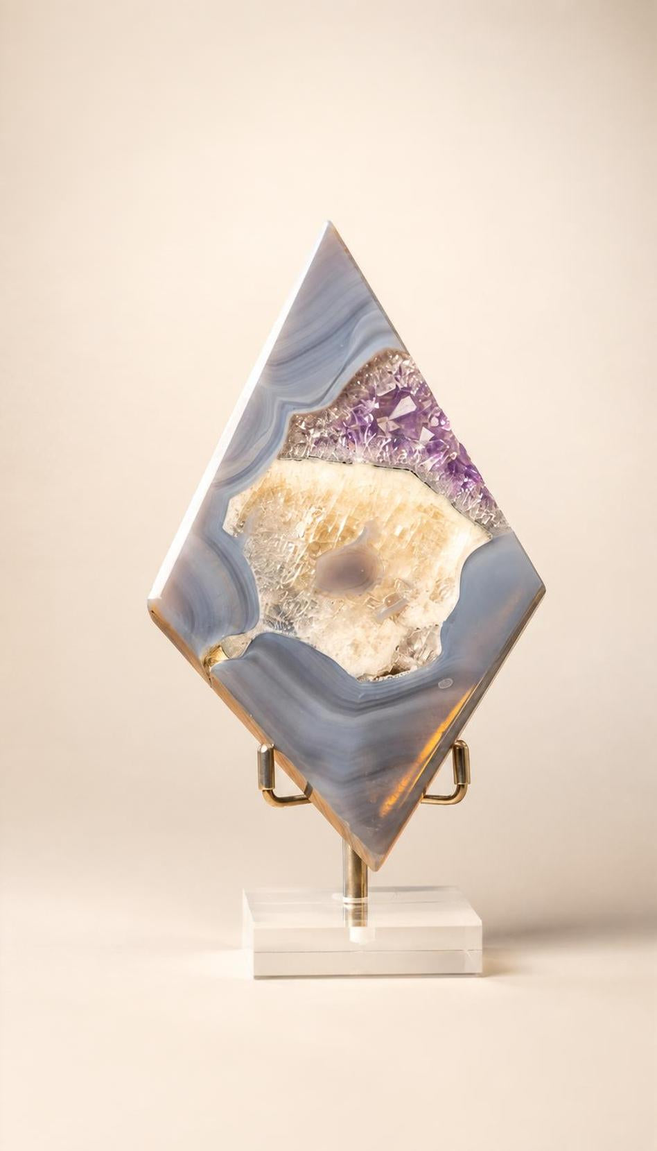Druzy Amethyst Agate – Rhombus – 292g