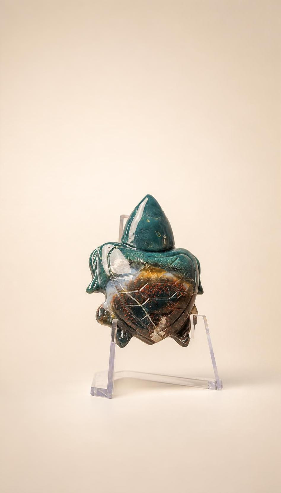 Ocean Jasper Turtle Carving – 28g