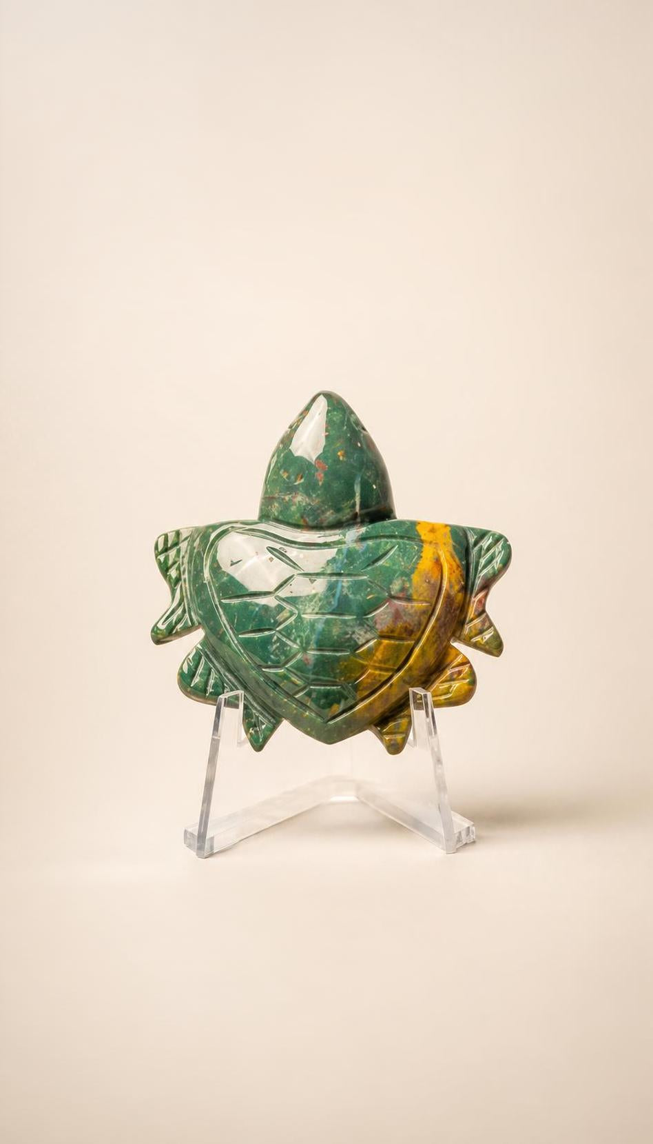 Ocean Jasper Turtle Carving – 38g