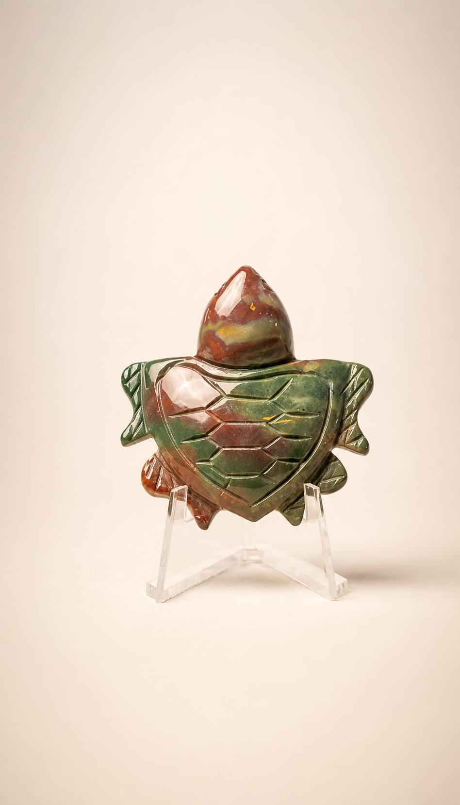 Ocean Jasper Turtle Carving – 42g