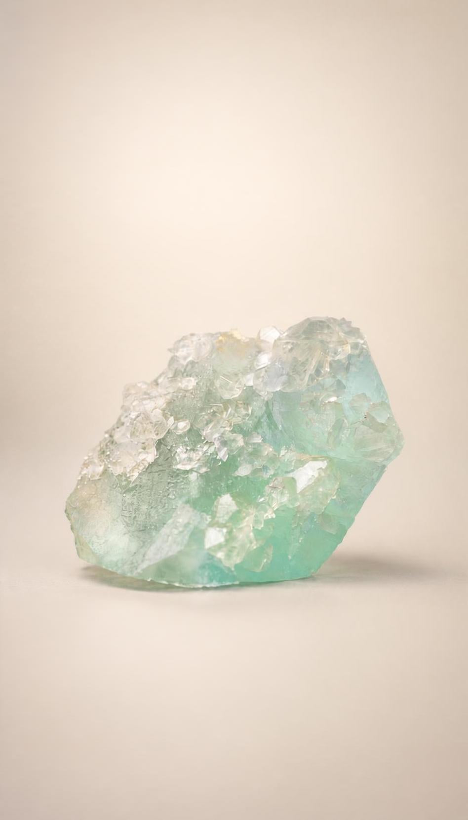 Bluegreen Fluorite with Calcite – Cluster – 323g