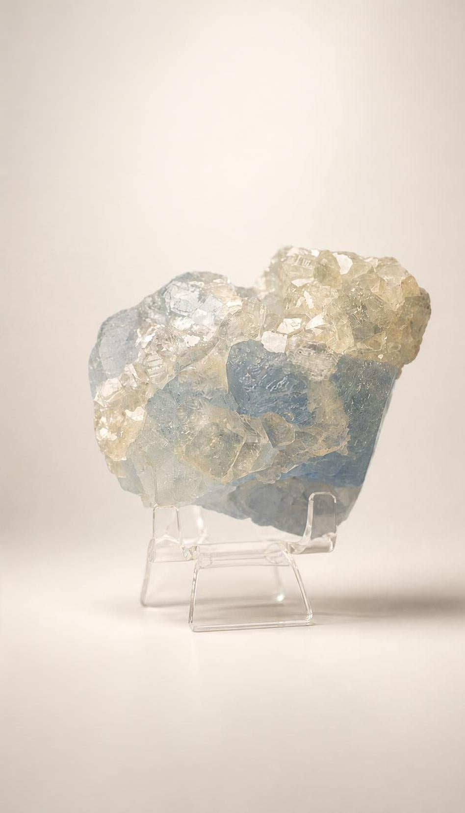 Bluegreen Fluorite with Calcite – Cluster – 460g