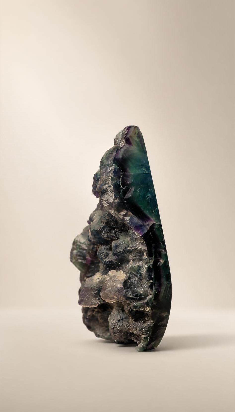 Fluorite – Raw-Sided Arrowhead Carving – 225g