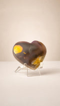 Aura-Treated Sakura Flower Agate – Heart Carving – 51g – 2 x 2 Inches
