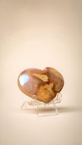 Aura-Treated Sakura Flower Agate – Heart Carving – 38g