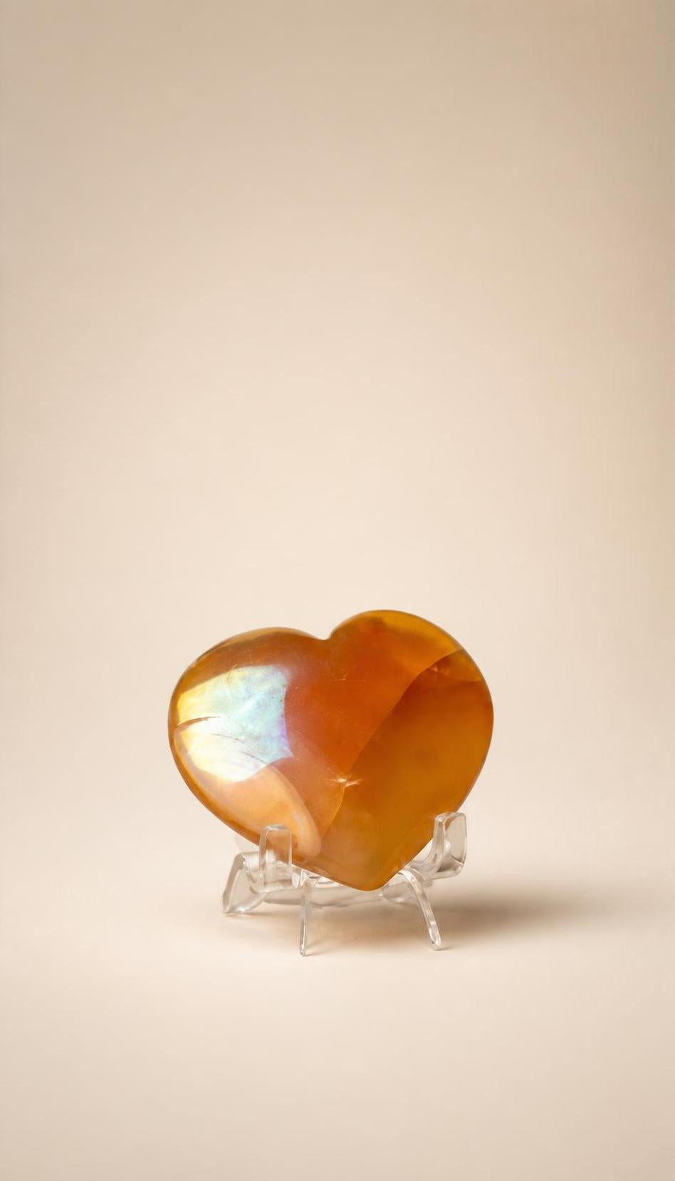 Aura-Treated Sakura Flower Agate – Heart Carving – 41g