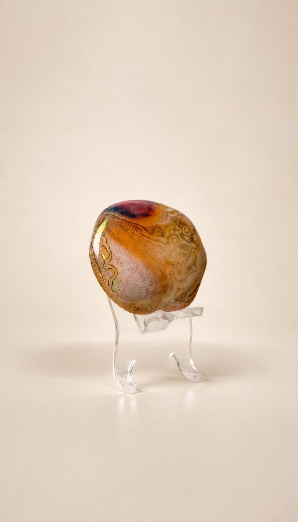 Silk Agate (Aura Coated) – Tumbled Specimen – 39g