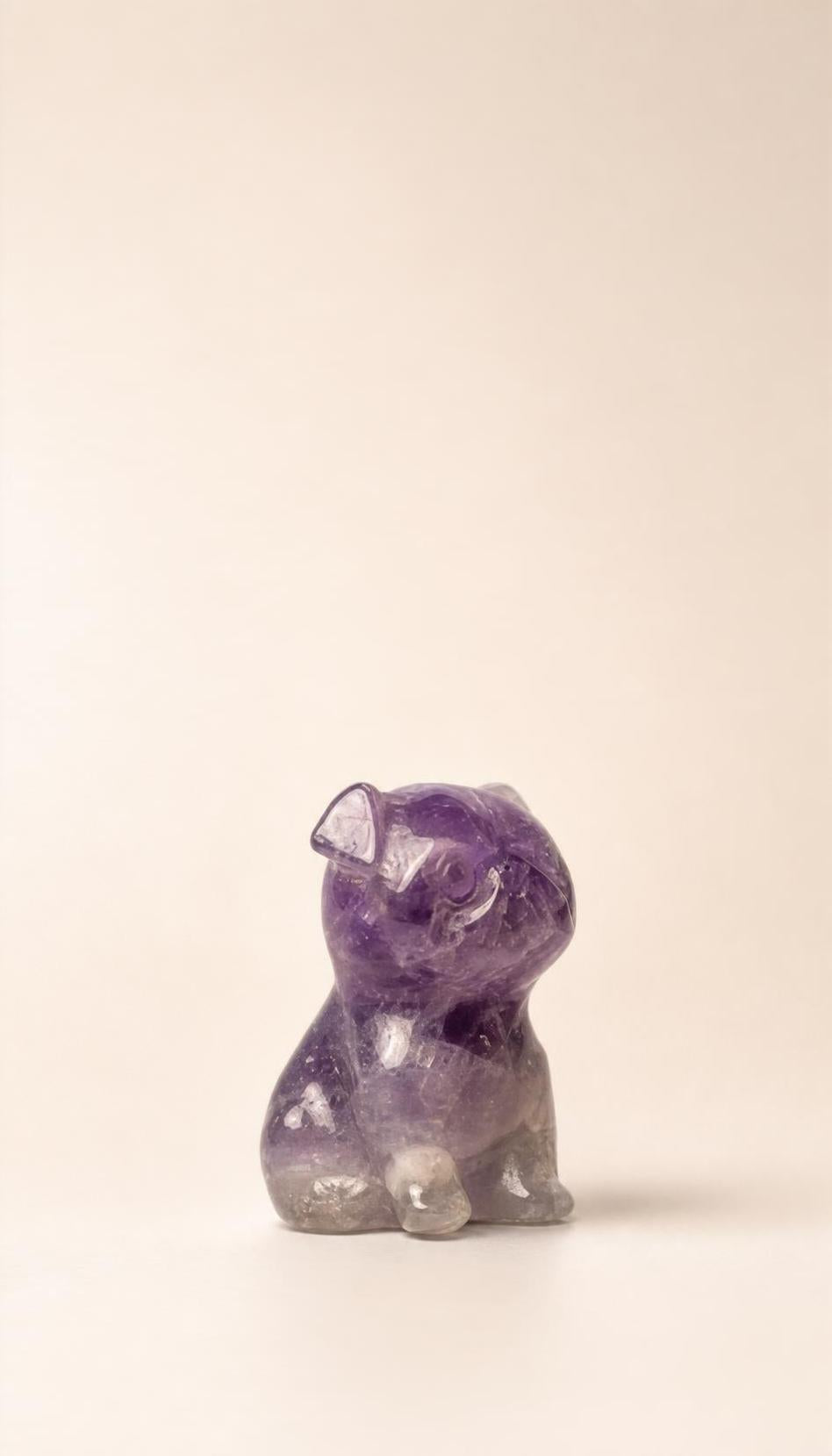 Chevron Amethyst – Pug Carving – 8g