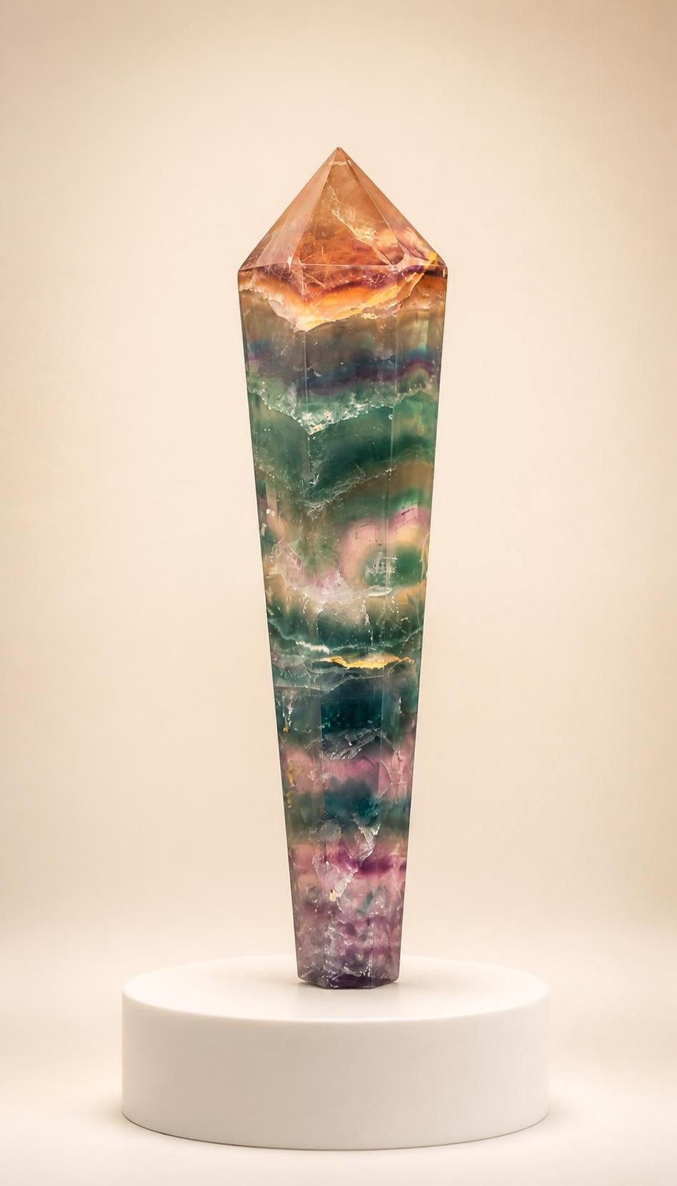 Rainbow Fluorite Scepter – Carving – 300g