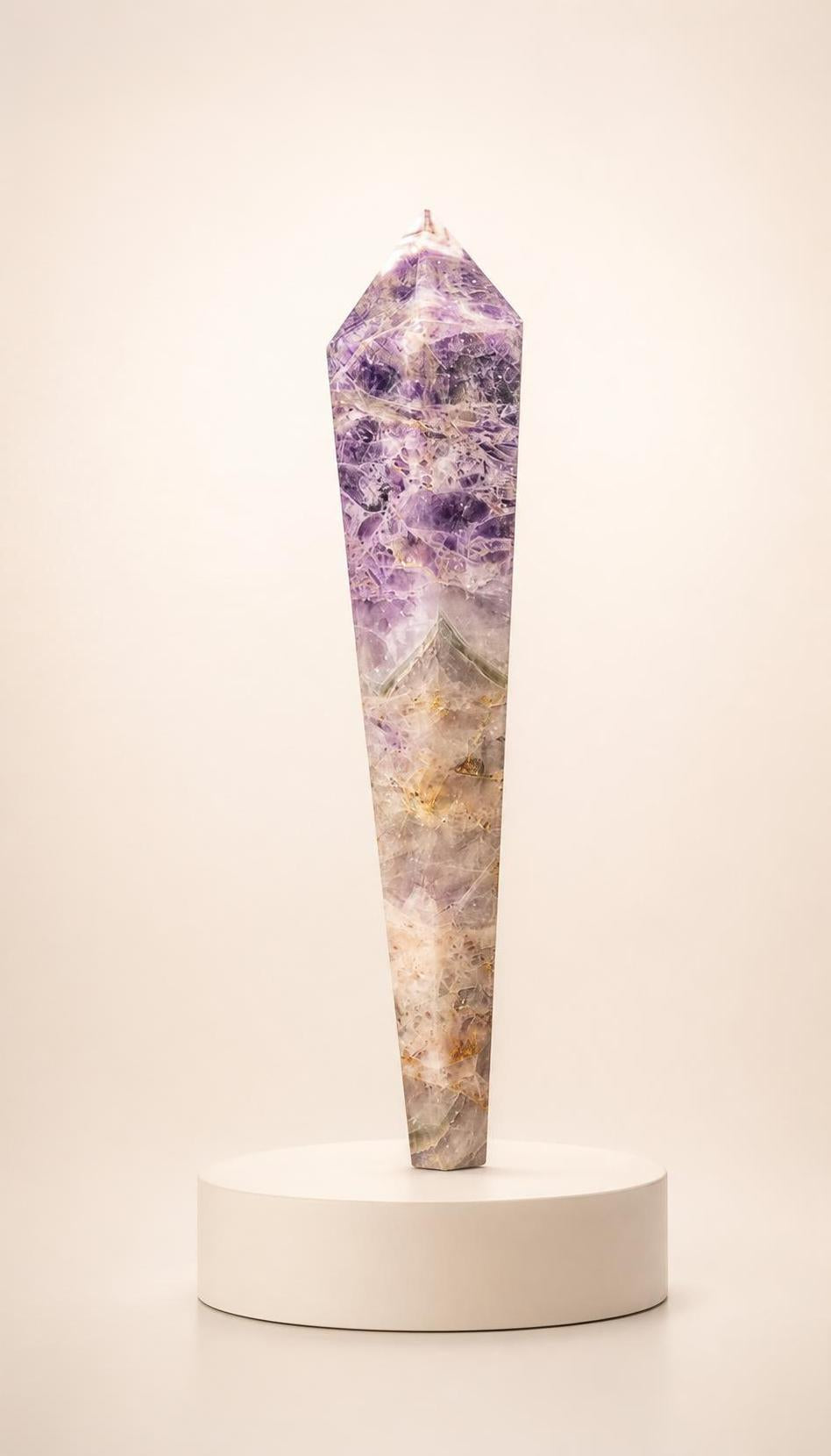 Chevron Amethyst Scepter – Carving – 176g