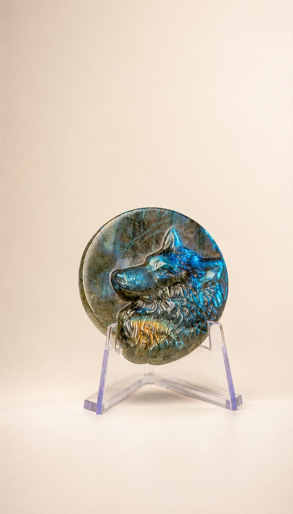 Labradorite Wolf's Head – 17g