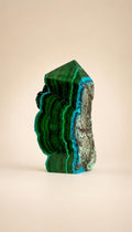 Malachite and Chrysocolla – Raw Sided Point Tower – 79g
