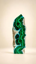 Malachite and Chrysocolla – Raw Sided Point Tower – 73g