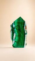 Malachite and Chrysocolla – Raw Sided Point Tower – 132g