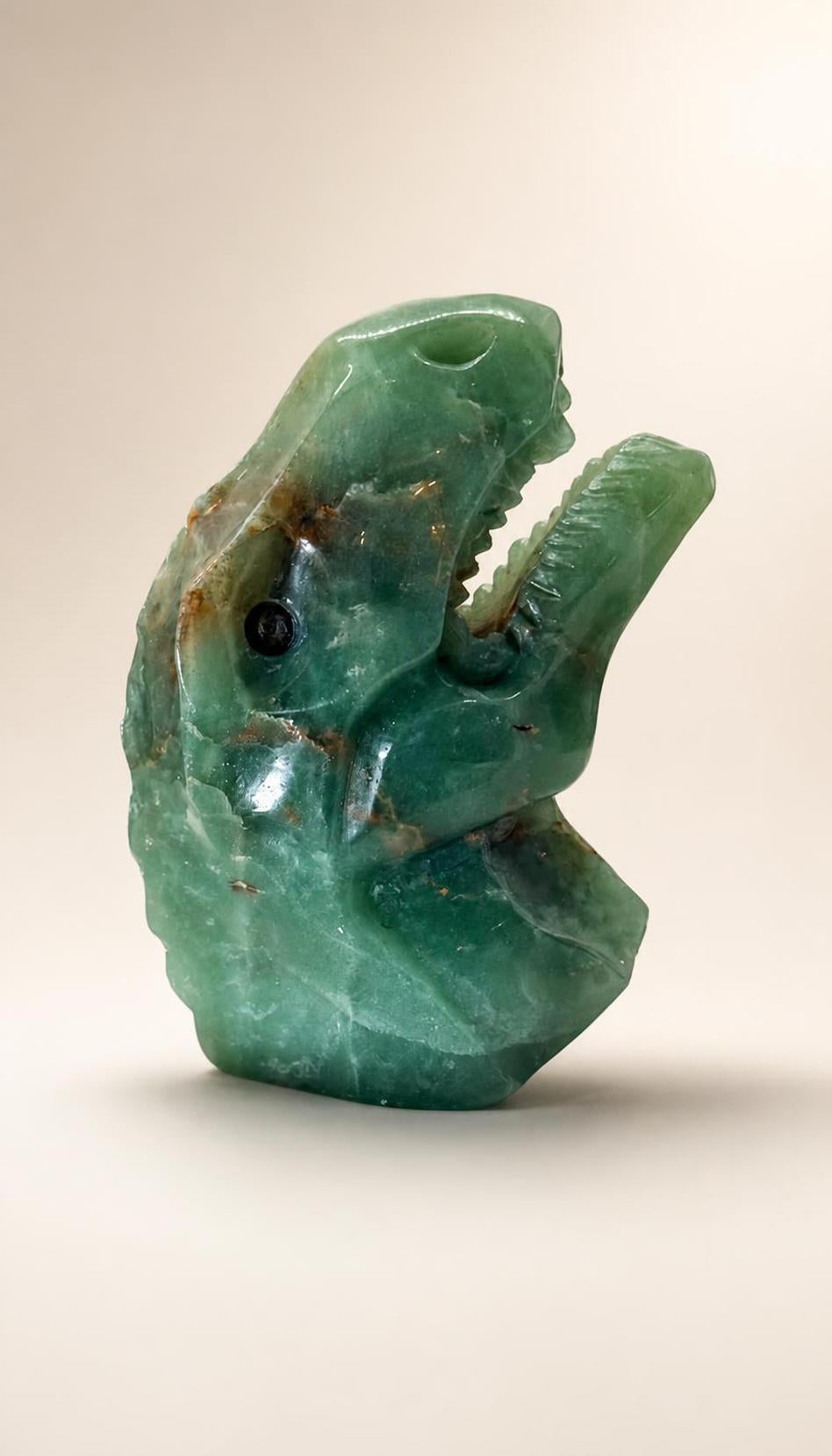 Green Aventurine T Rex Head - Carving - 307g