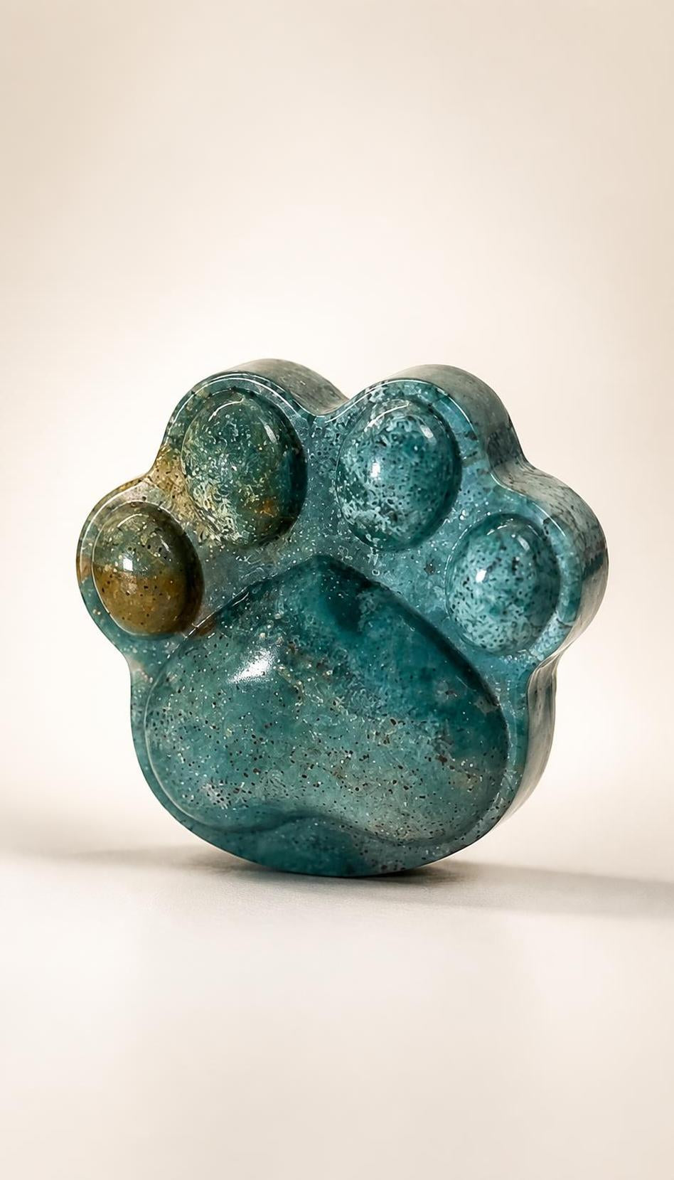 Moss Agate Paw - Carving - 76g