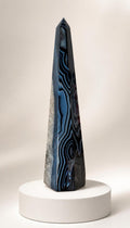 Black Agate Mixed Quartz Obelisk - Obelisk - 245g