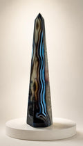 Black Agate Mixed Quartz Obelisk - Obelisk - 138g