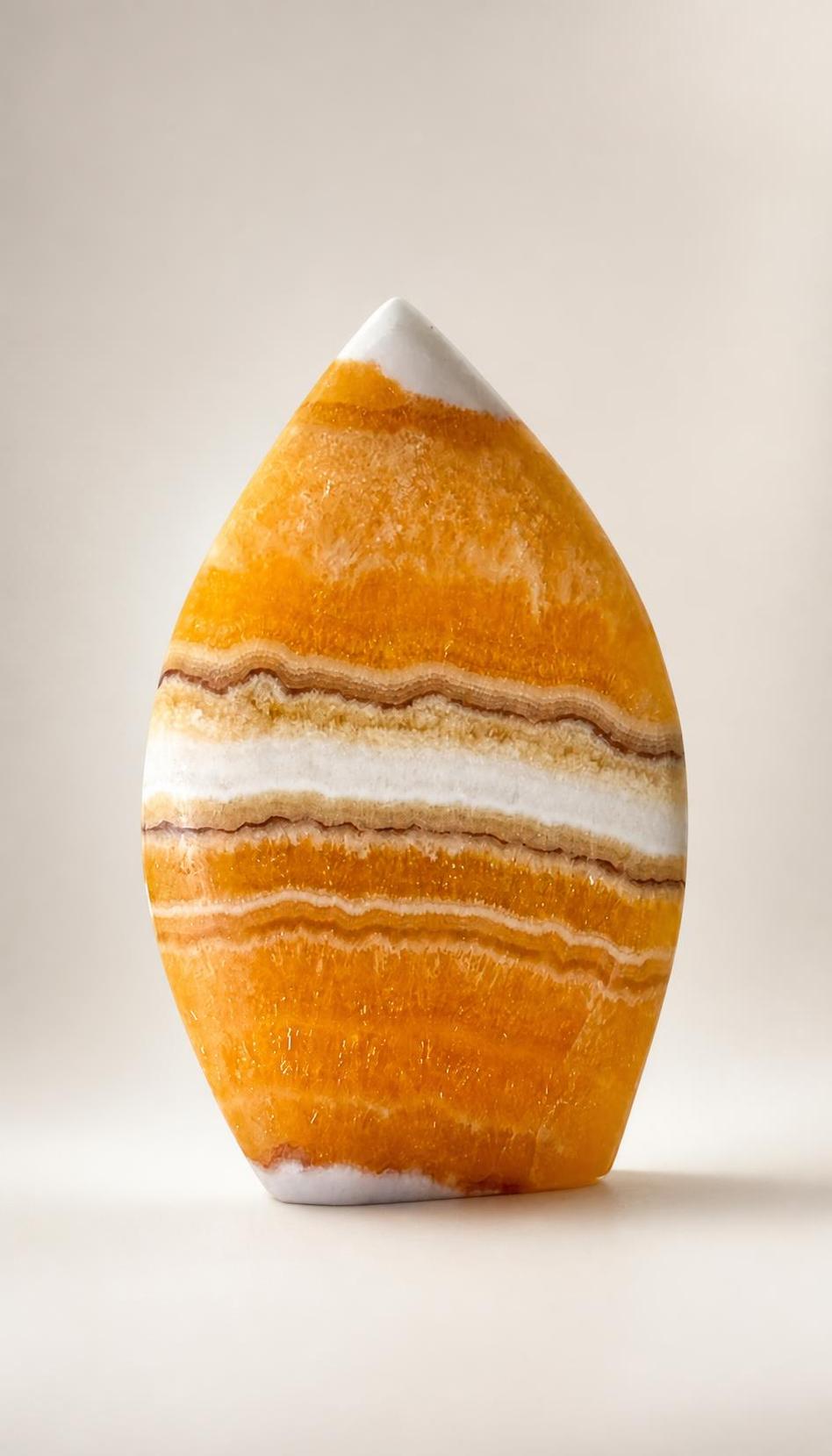 Yellow Striped Calcite – Arrow Form – 130g