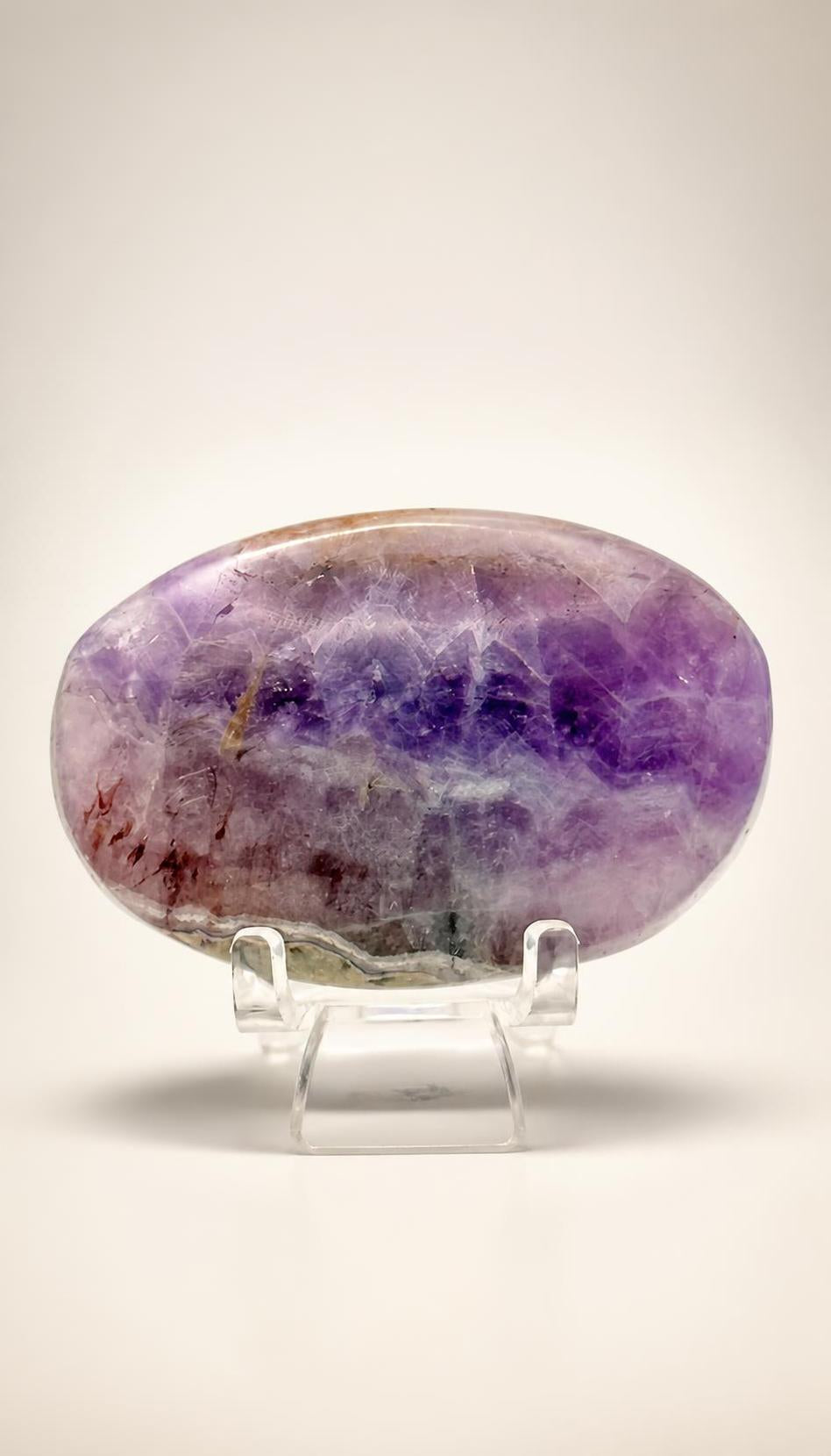 Amethyst Mixed Stripe Agate Palm – Palm Stone – 92g