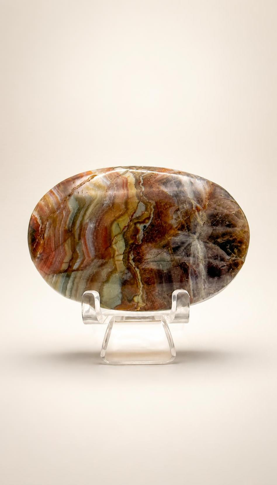 Amethyst Mixed Stripe Agate Palm – Palm Stone – 83g