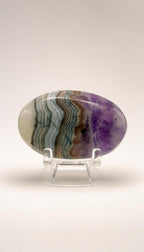 Amethyst Mixed Stripe Agate Palm – Palm Stone – 62g