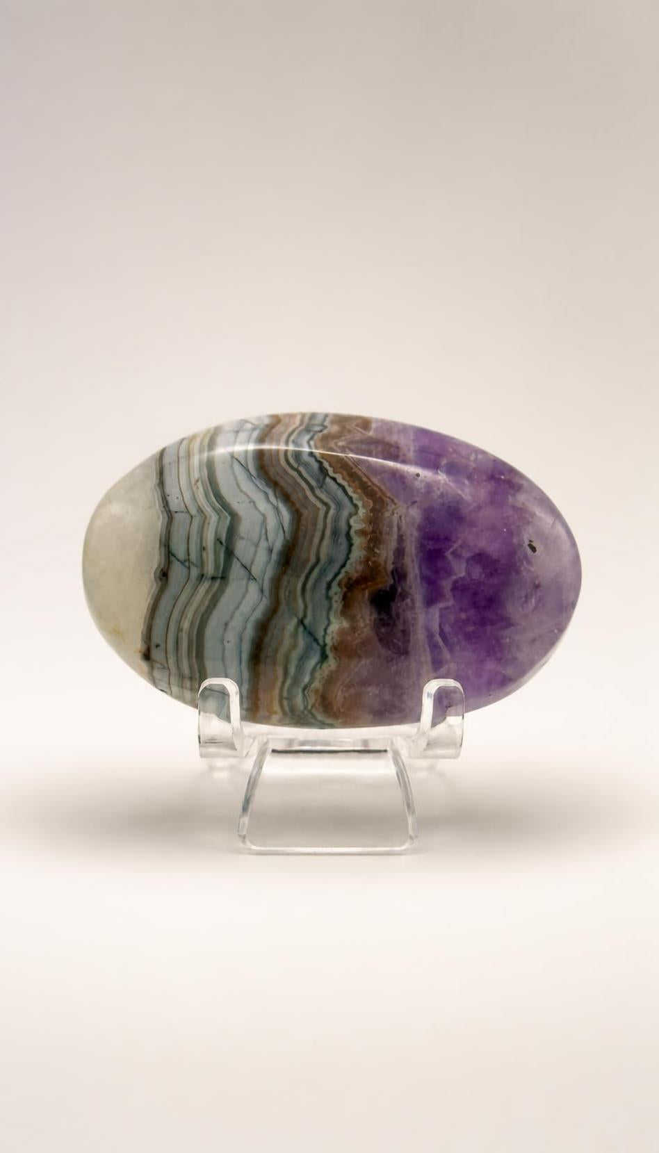 Amethyst Mixed Stripe Agate Palm – Palm Stone – 62g
