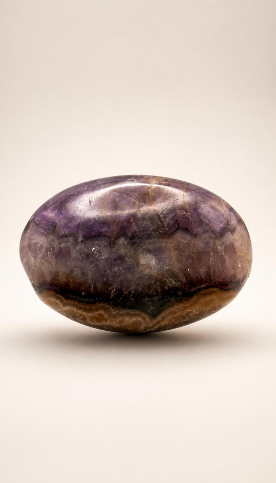 Amethyst Mixed Stripe Agate Palm – Palm Stone – 74g