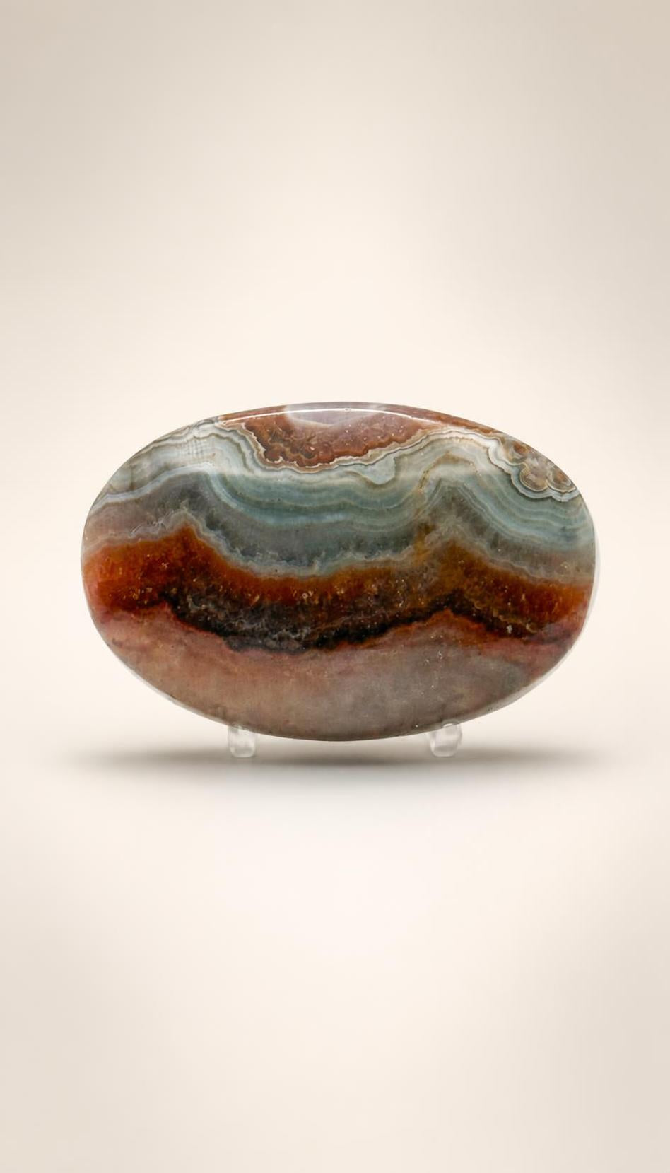 Amethyst Mixed Stripe Agate Palm – Palm Stone – 88g