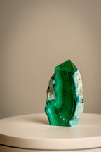 Malachite and Chrysocolla – Raw Sided Point Tower – 84g