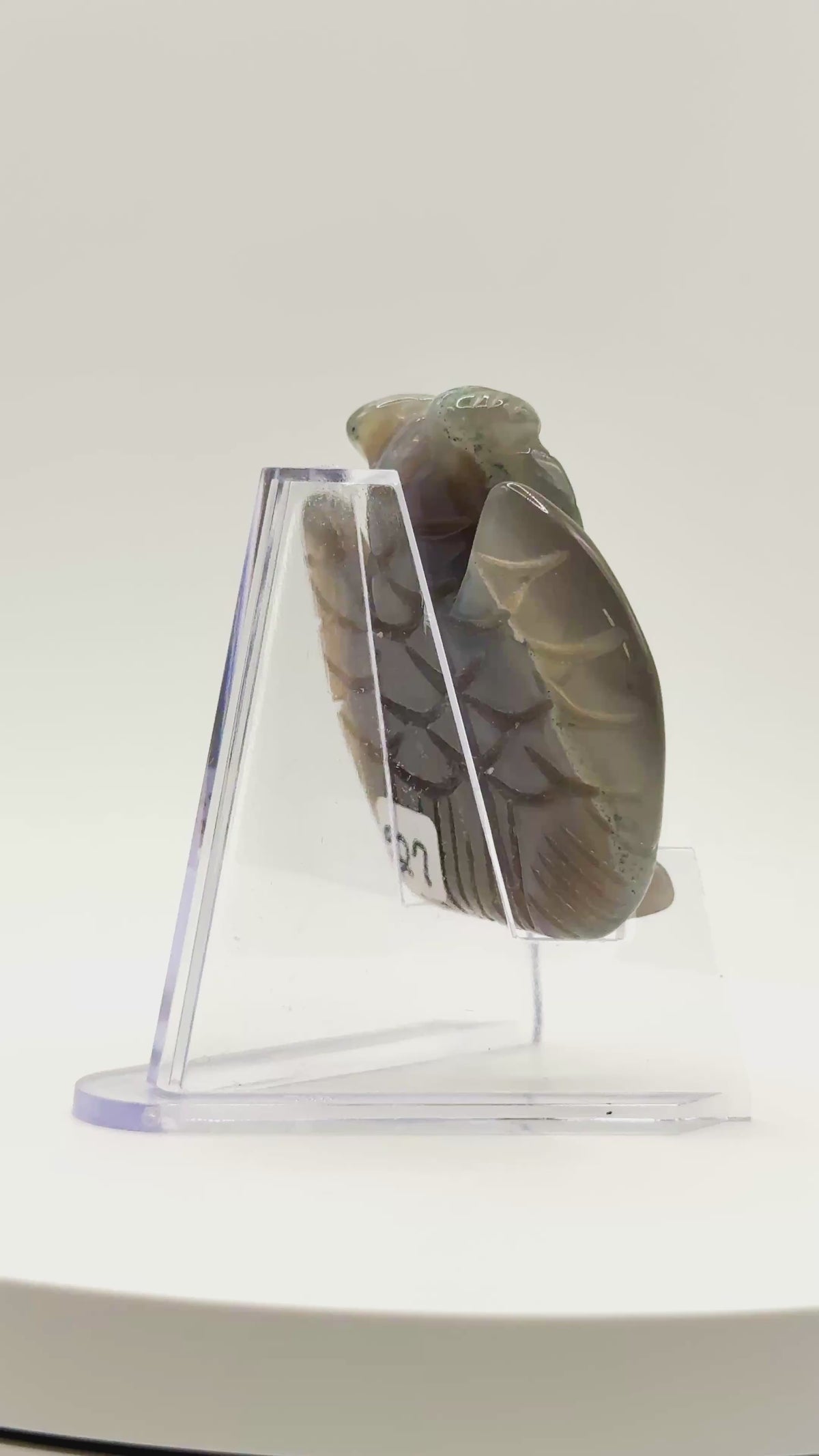 Druzy Agate Owl – Carving – 45g