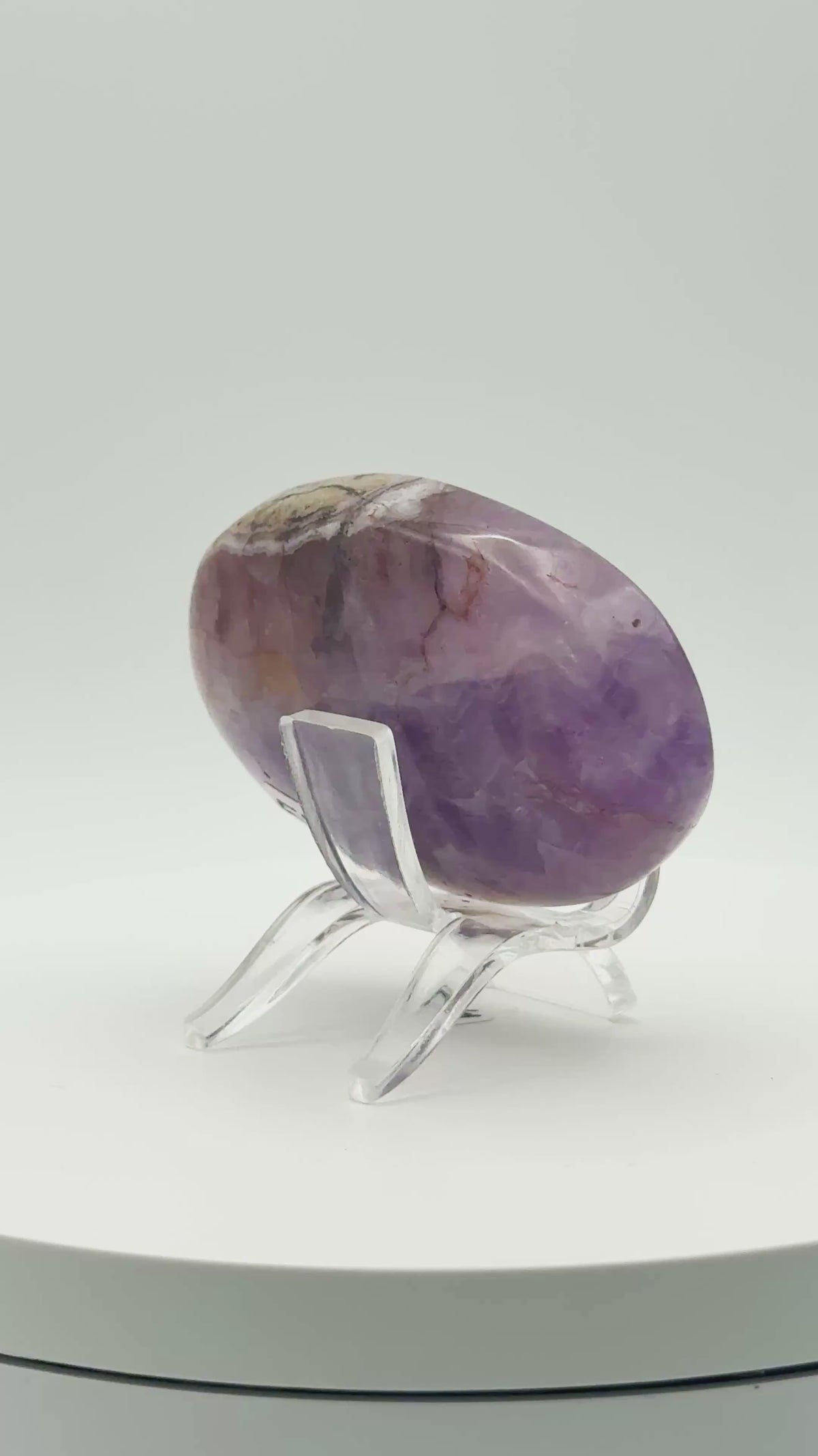 Amethyst Mixed Stripe Agate Palm – Palm Stone – 92g