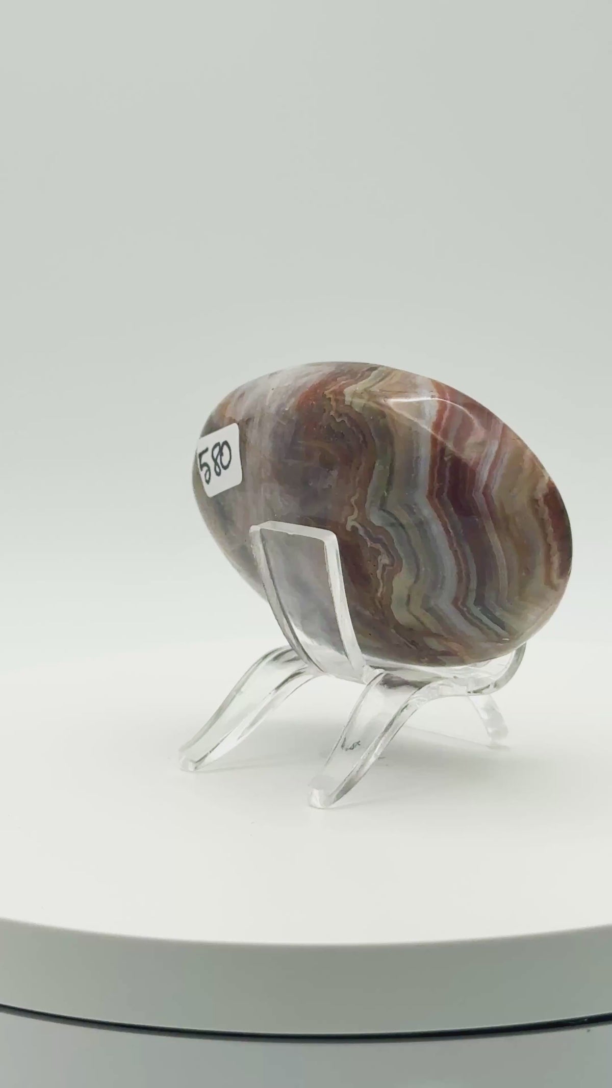 Amethyst Mixed Stripe Agate Palm – Palm Stone – 83g
