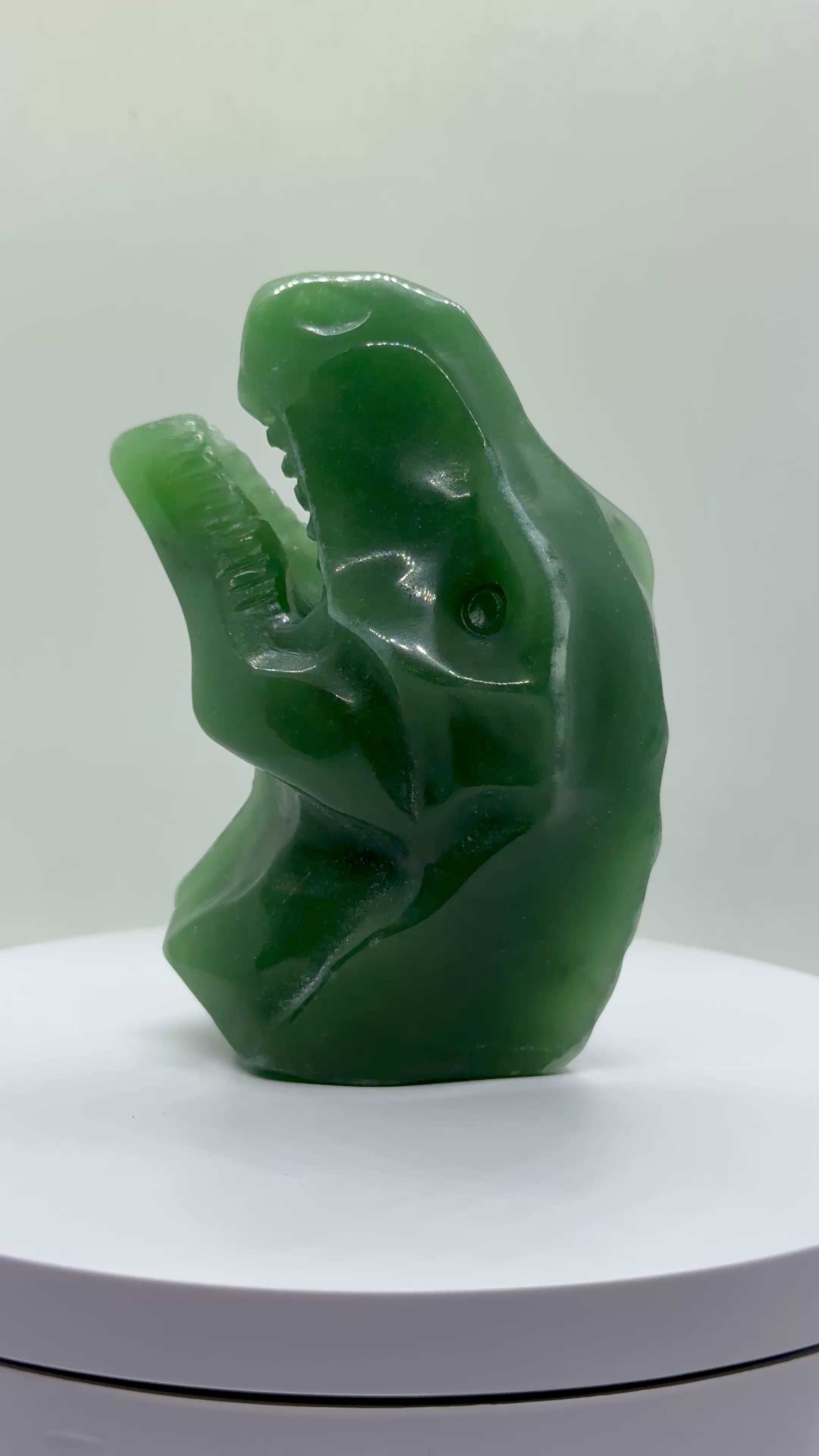 Green Aventurine T Rex Head - Carving - 268g