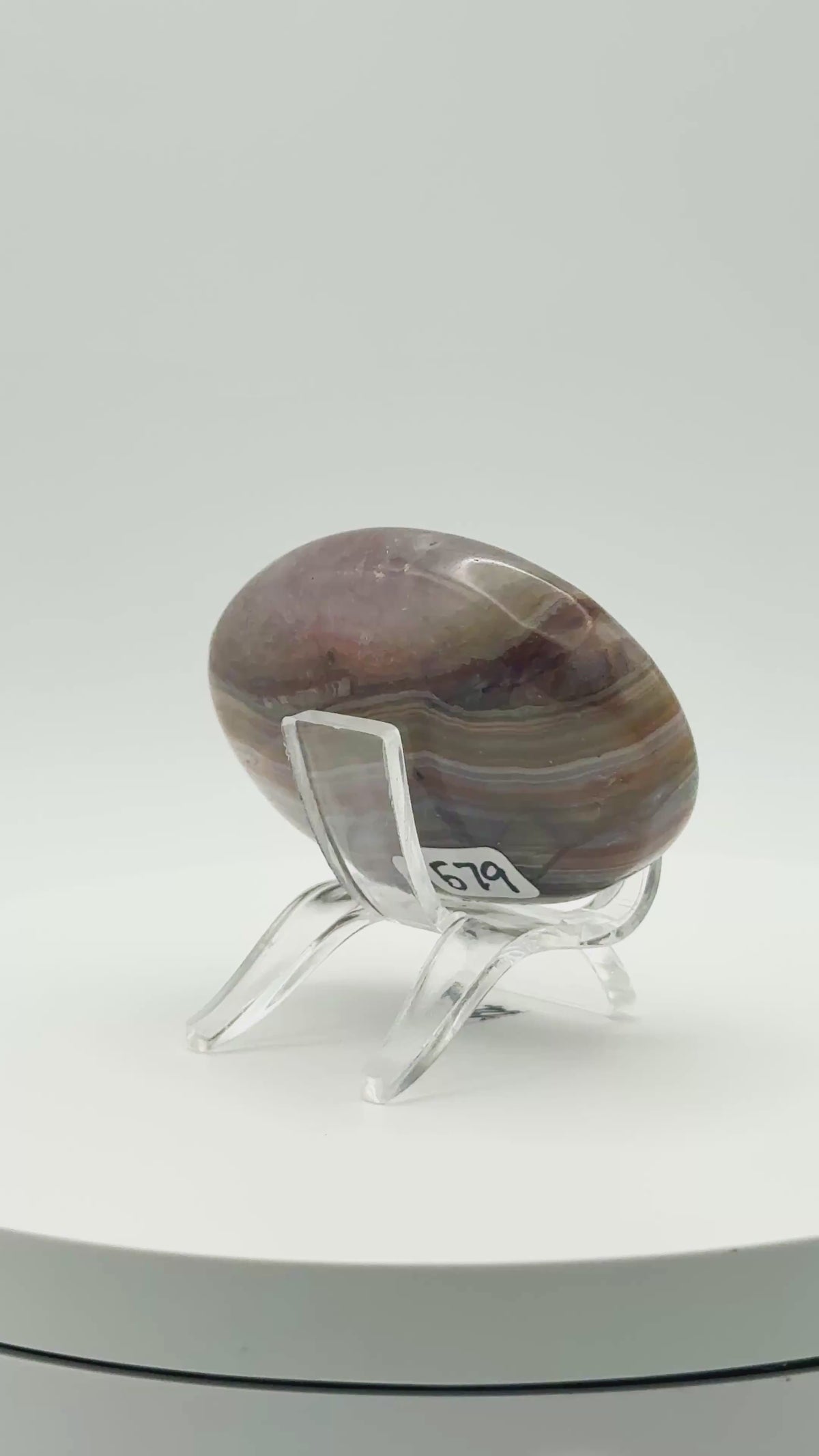 Amethyst Mixed Stripe Agate Palm – Palm Stone – 67g